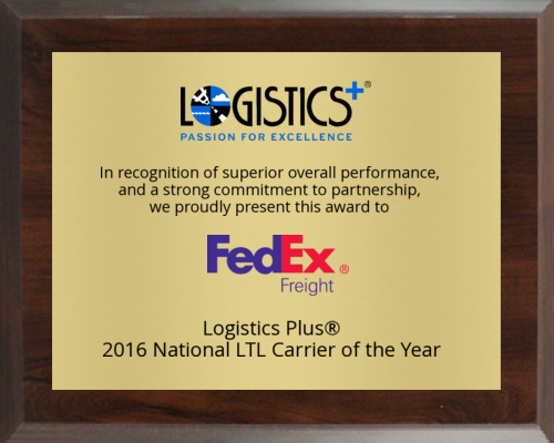 FedEx Freight 2016 Award
