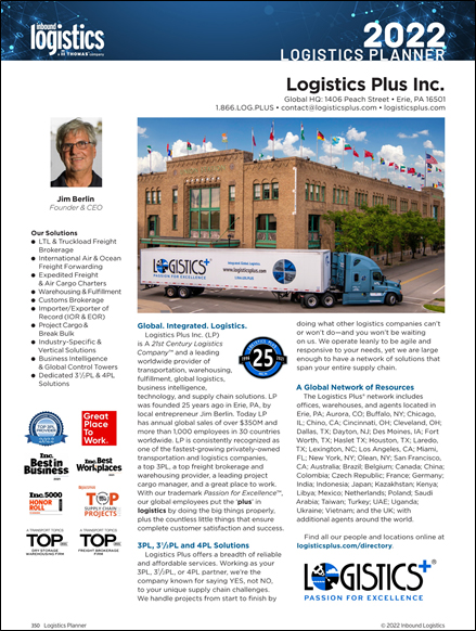 Logistics Plus Inbound Logistics 2022 Profile Thumbnail