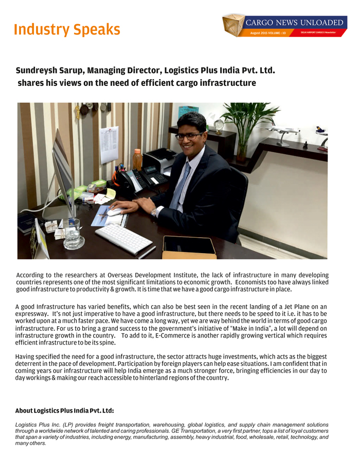 Logistics Plus in Delhi Airport Cargo E-Newsletter