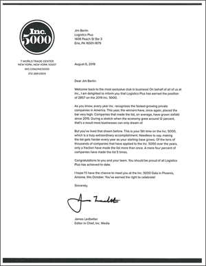 Inc 5000 2019 Letter Thumbnail