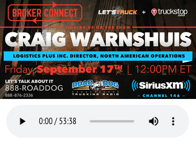 Craig Warnshuis is a Guest on Road Dog Trucking Radio