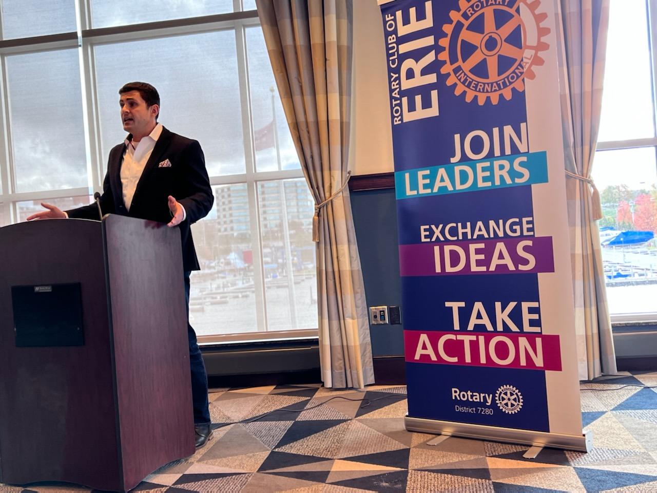 Yuriy Ostapyak Speaks to the Rotary Club of Erie