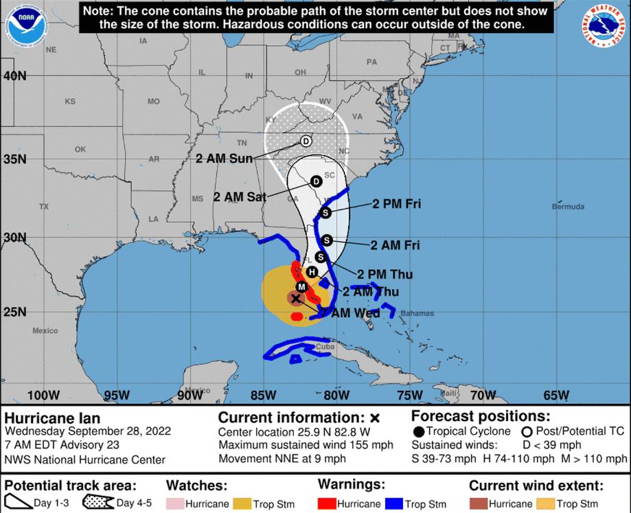 Hurricane Ian Service Alert