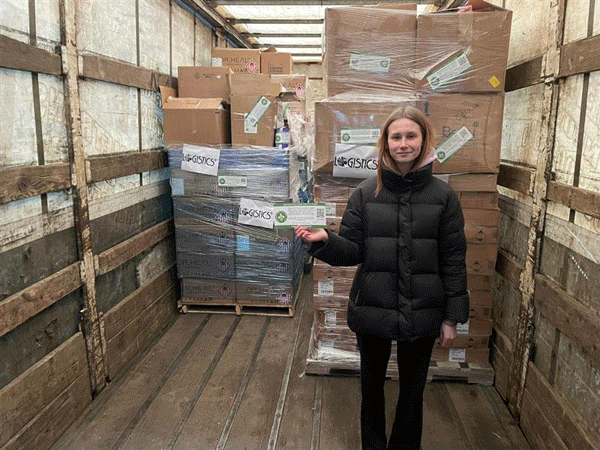 Over $100,000 Worth of Humanitarian Aid Delivered to Ukraine Organizations GIF