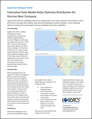 Case Study: Interactive Data Model Helps Optimize Distribution for German Beer Company

