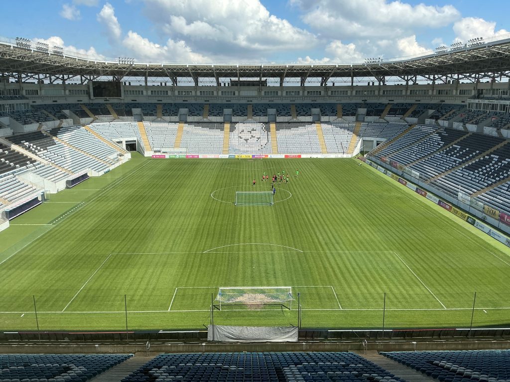 the stands
