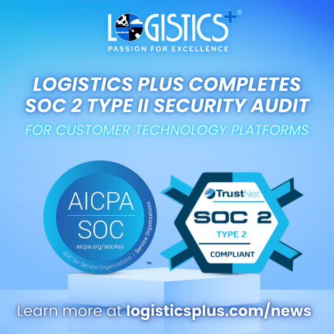 Logistics Plus Completes SOC 2 Type II Security Audit for Customer Technology Platforms